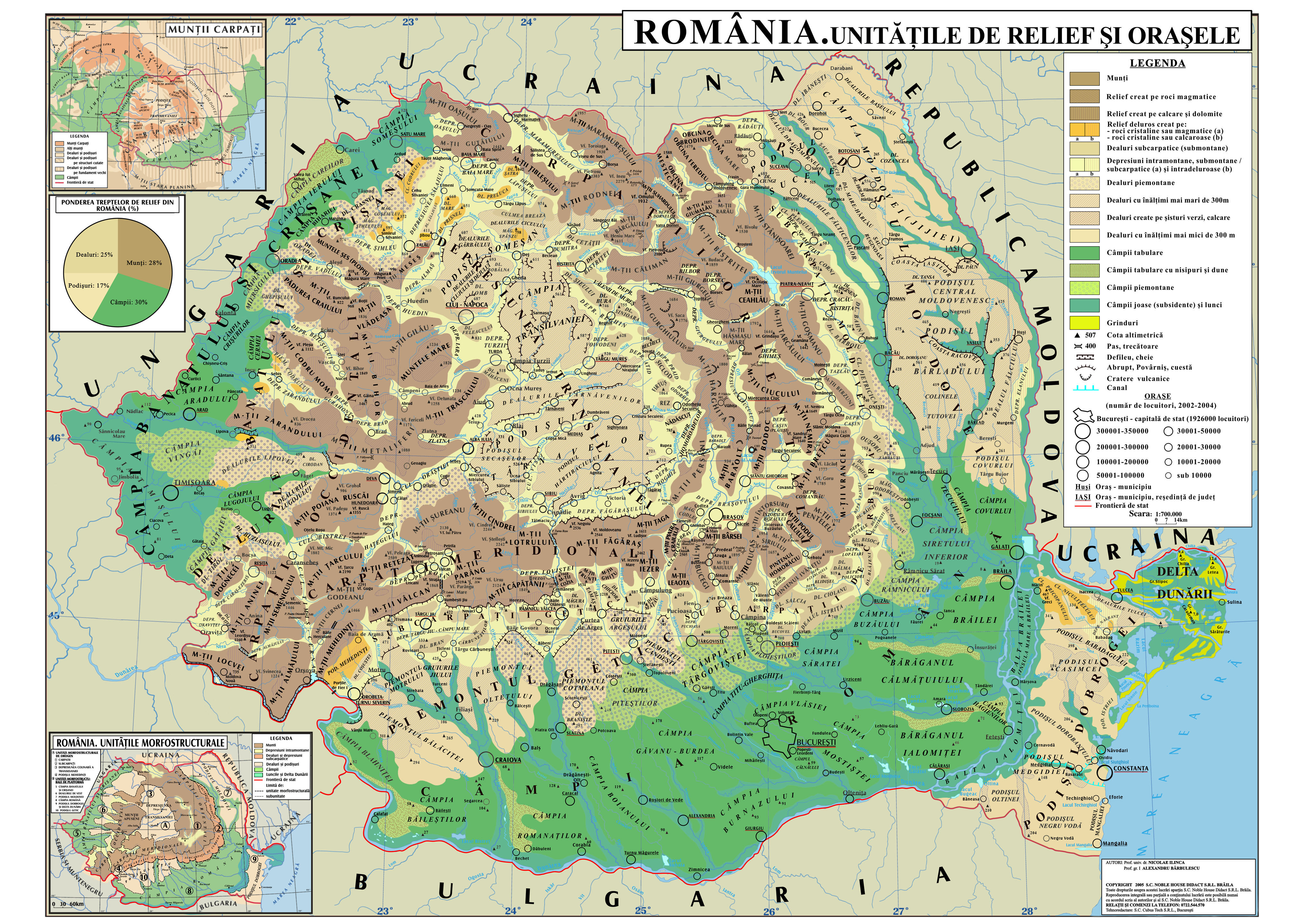 Harta Romania Unitati De Relief Si Orase Geotutorials
