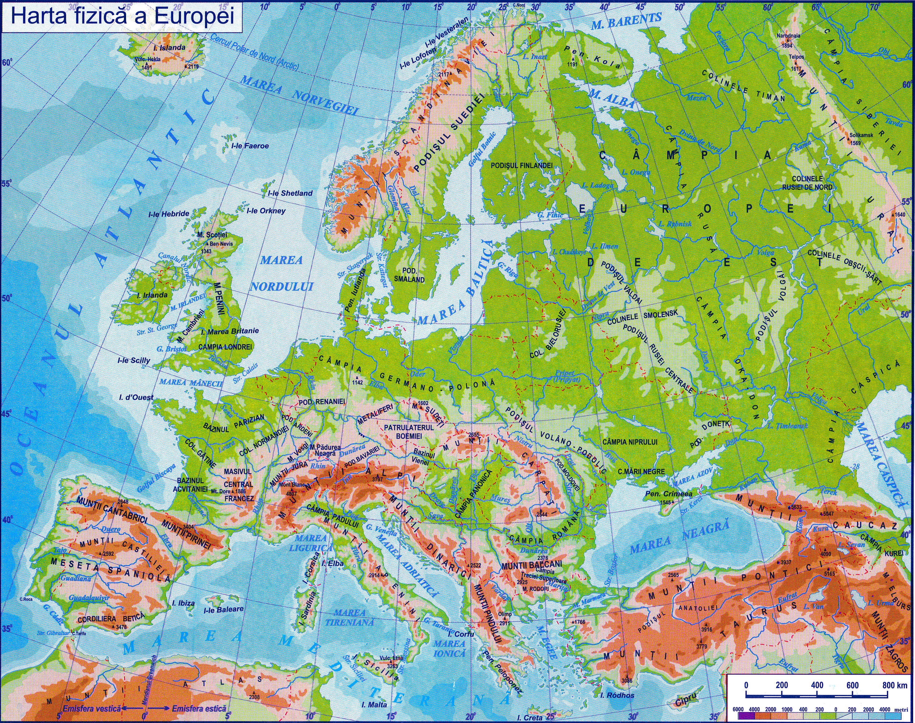 Harta Fizica Europa Geotutorials