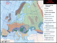 Harta Europa Tipuri de Relief