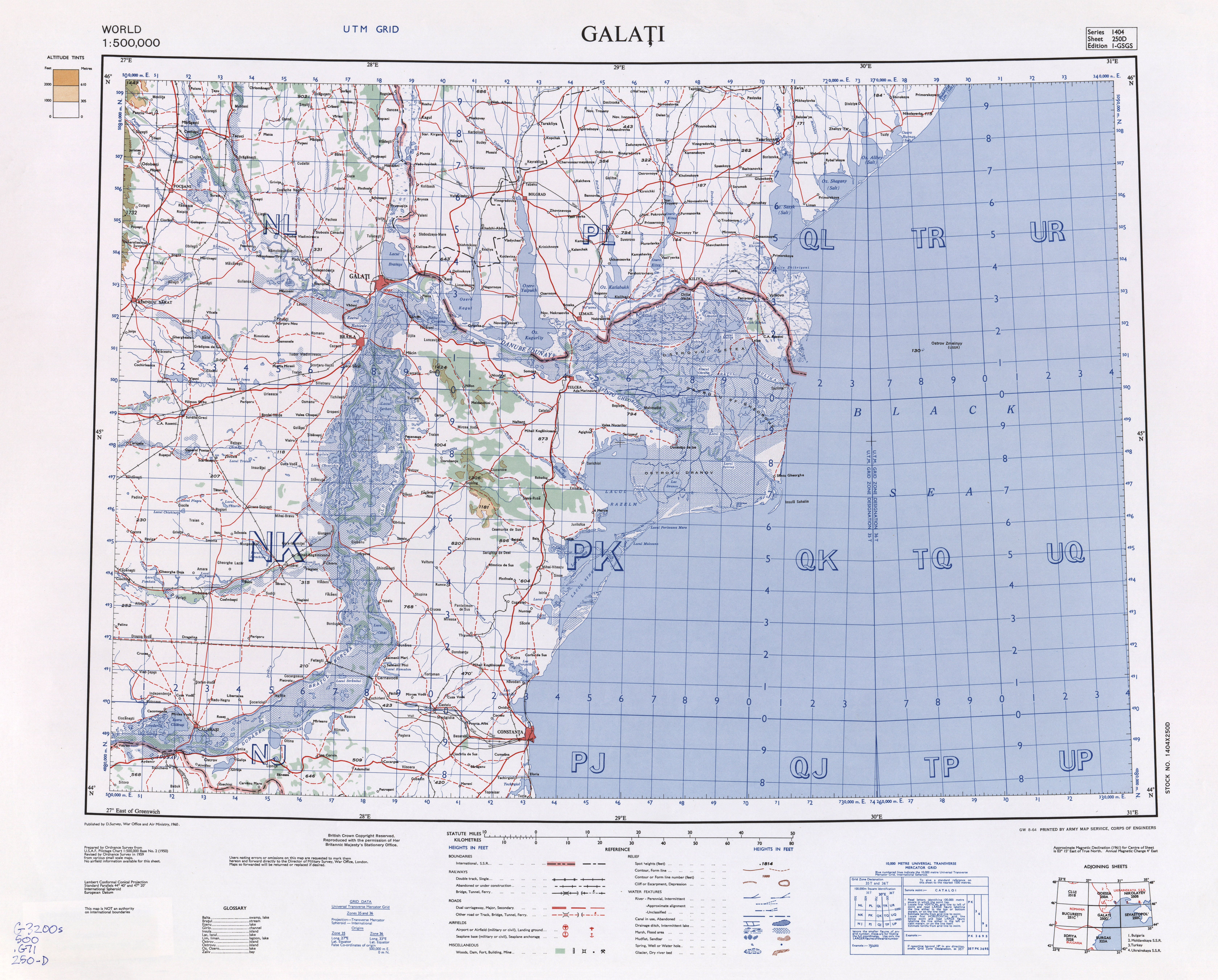 Galati 250 D Harta Topografica Romania Geotutorials