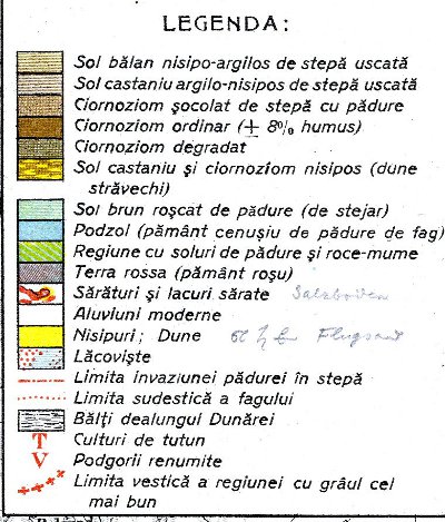 Legenda Schita Agrogeologica a Romaniei