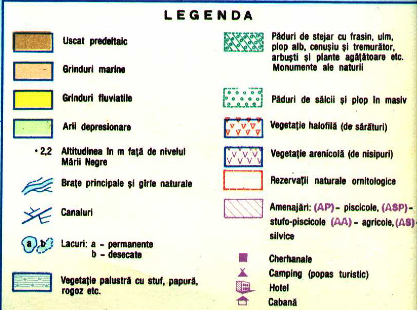 Harta Romanai - Delta Dunarii