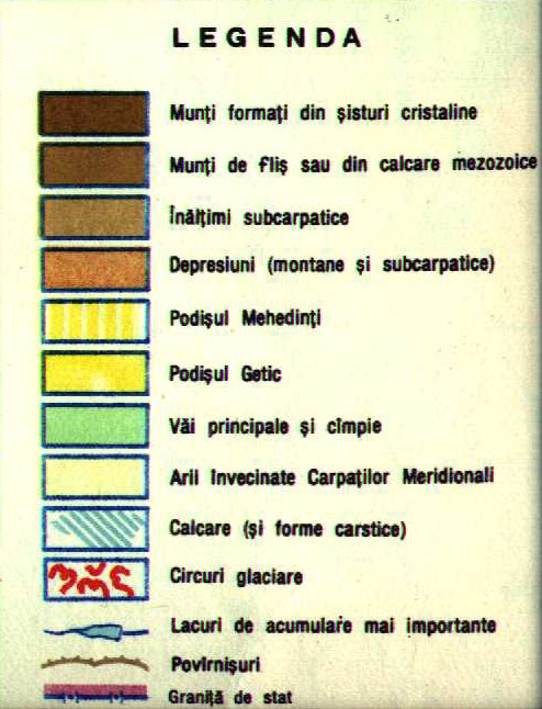 Harta Geologica - Carpatii Meridionali si Podisul Getic