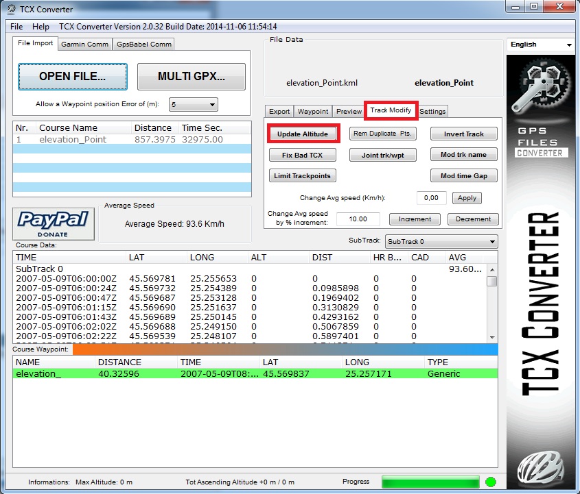 Fig. 5 Adaugare altitudine TCX Converter