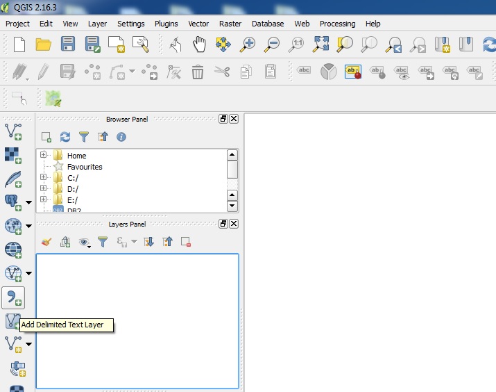 Fig. 6 Adaugare date tip .csv in QGis