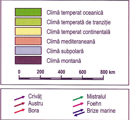 Legenda - Harta climatica a Europei